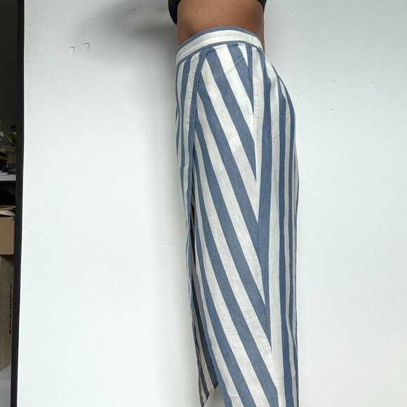 Madewell Striped Overlap Midi Skirt - Picture 2 of 10